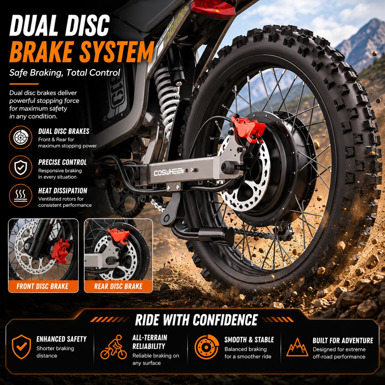 Electric Bike 72V 40AH Battery Ebike New 9000W Peak Electric Bicycle Off-road E Bike Adult Max96km/h Mountain Electric Dirt Bike