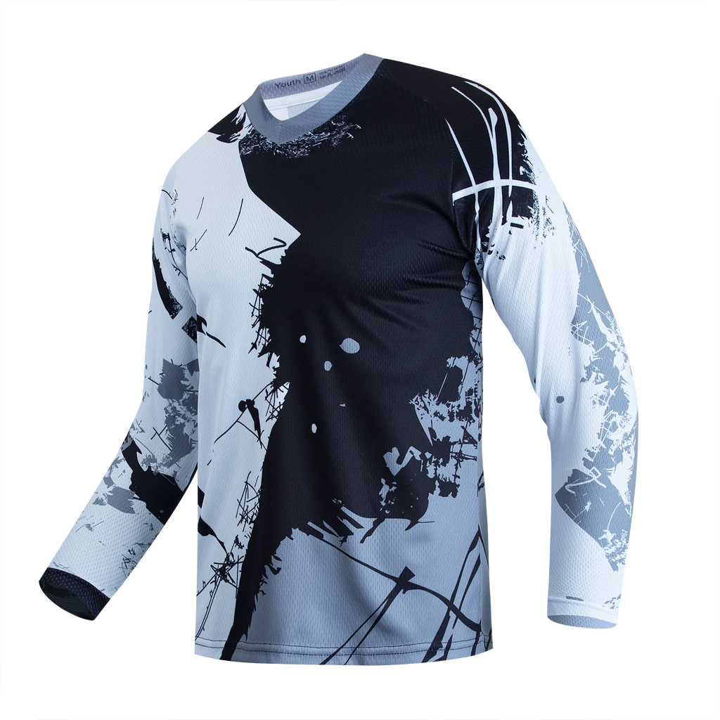 Pink Dirt Bike Shirt Kids Motocross Jersey Youth Off Road Motorcycle Shirt Girls DH mtb BMX Jersey Long Sleeve Cycling Jersey