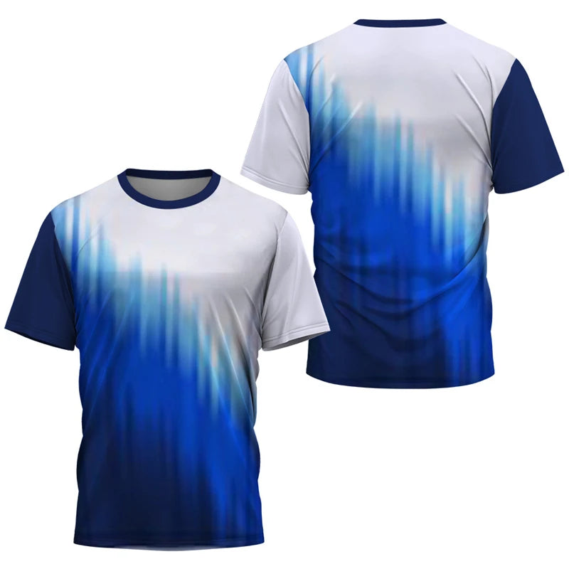 Simple Quick Dry Table Tennis T Shirts For Men Summer Short Sleeve Fashion 3D Printed Sports T-shirts Loose Breathable Gym Tops
