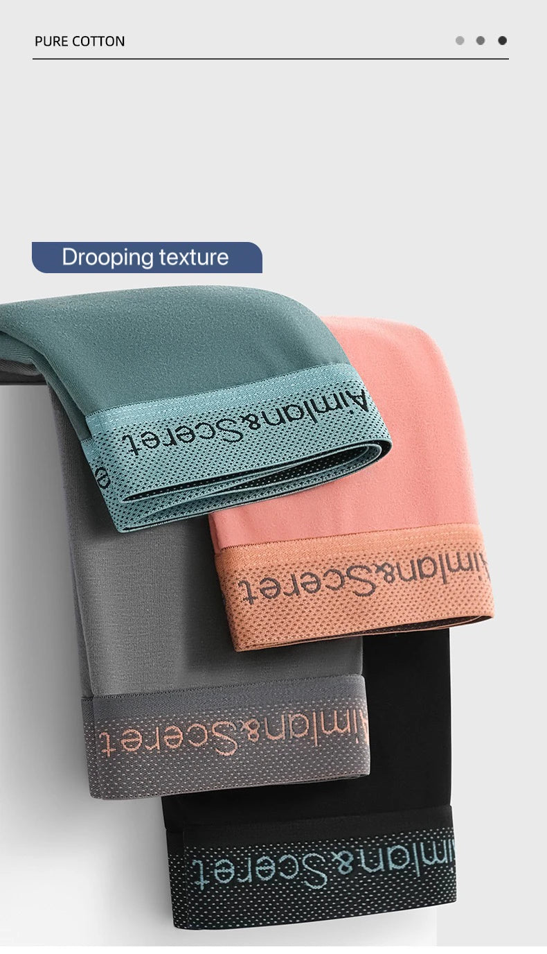 4Pcs Men Underwear Sporty Boxers Plus Size Youth Boxer Shorts Comfortable Breathable Flat Pants Men's Square Panties Briefs Gift