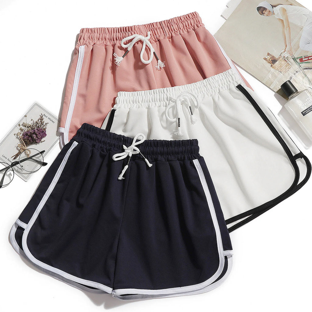1pcs Summer Women Casual Solid Shorts Girl Gym Workout Shorts Pants Ladies Mid Waisted Yoga Short Student  Loose Shorts S-3XL