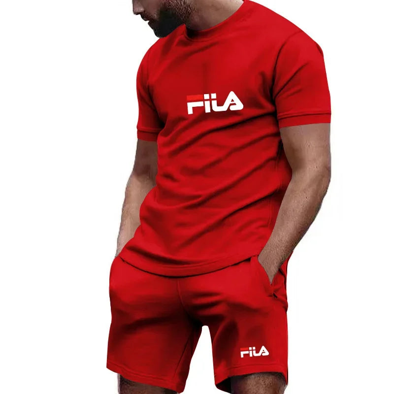 2026 Summer Men's Casual Loose Comfortable Mesh Breathable Quick-Dry Short-Sleeved Sports T-Shirt Shorts Set