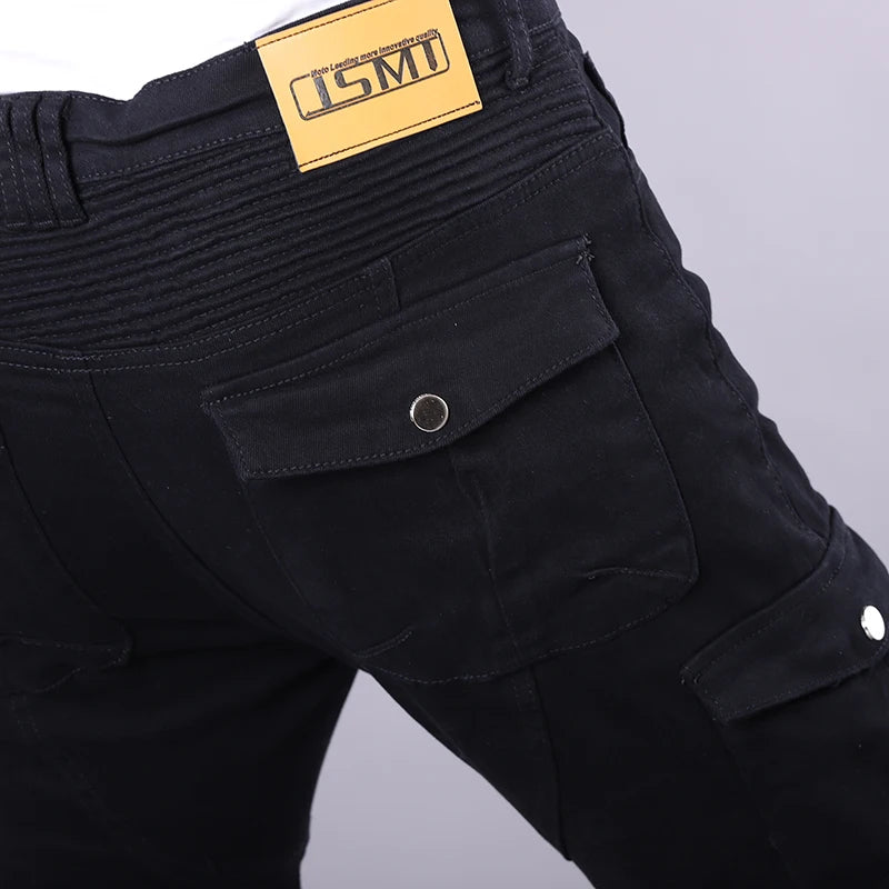 New Motorcycle Riding Pants Outdoor Men Women Leisure Elastic Moto Jeans Motorbike Trousers With Knee Hip Pads Protective Gear
