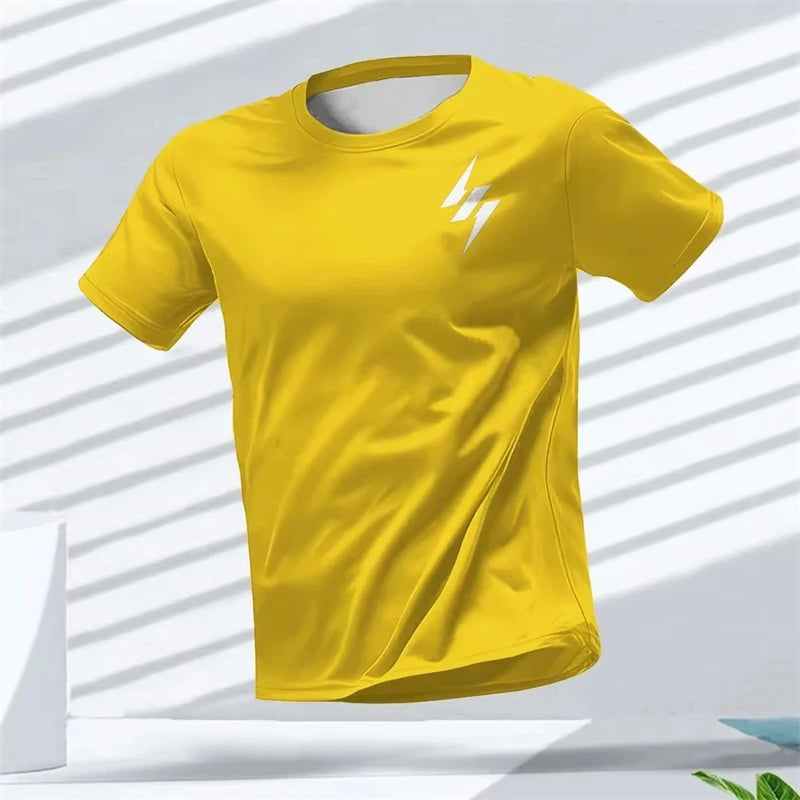Simple Fashion Quick Dry Sports T Shirts Summer Casual Short Sleeve 3D Printed T-shirts Loose Breathable Fitness Running Tees