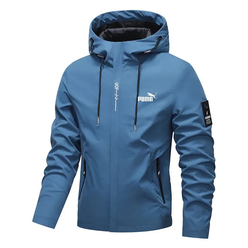 Men's 2026 Outdoor Leisure Waterproof Raincoat Lightweight Cycling Hooded Street Style Hiking Windproof Jacket Coat Outerwear