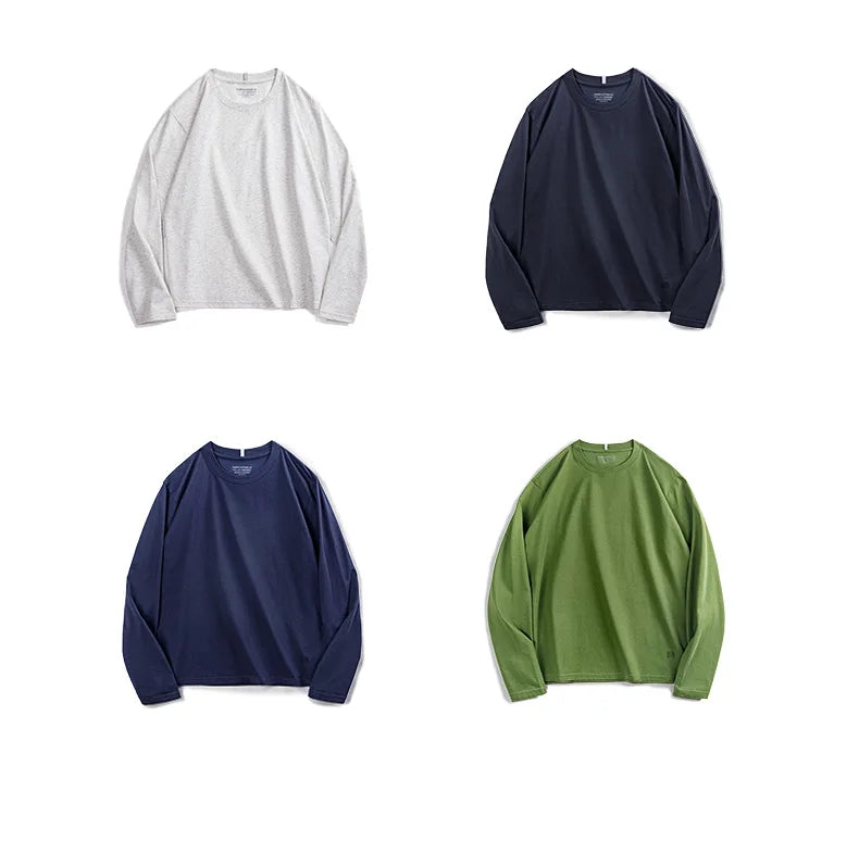 Maden New Casual Sorona Cool Long-sleeved T-shirt Quick-drying Antibacterial Round Neck Top for Men's Spring And Autumn