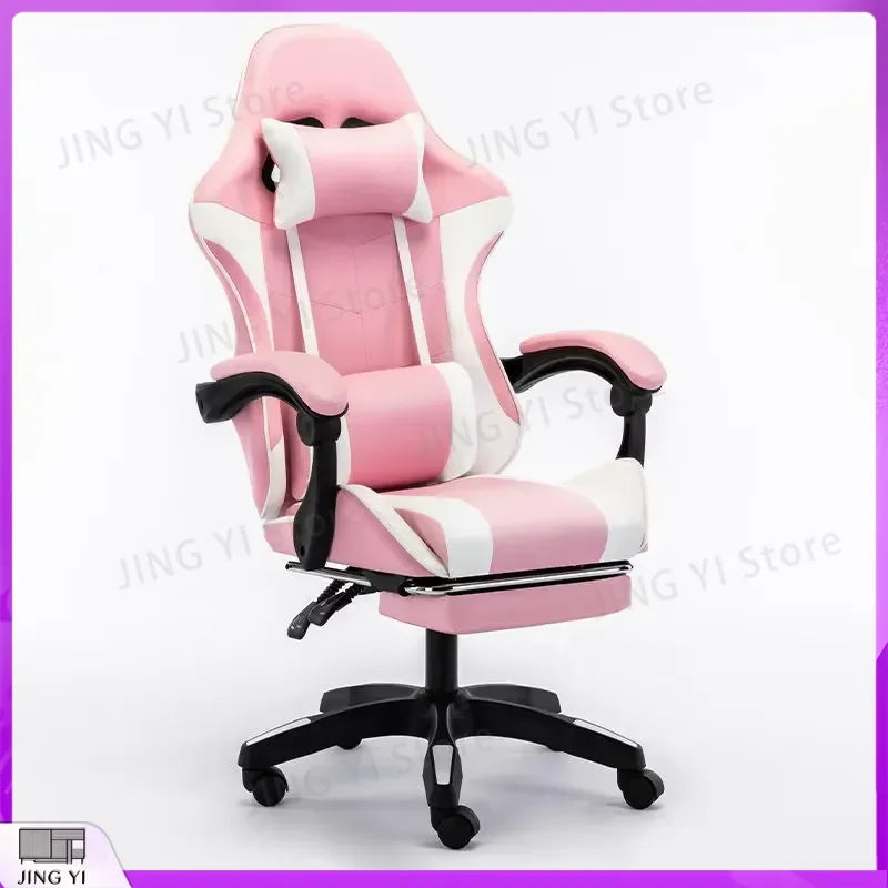 Gaming Chair Ergonomic Racing Style Computer Chair with Adjustable Height Reclining Backrest 360° Swivel PU Leather Seat for