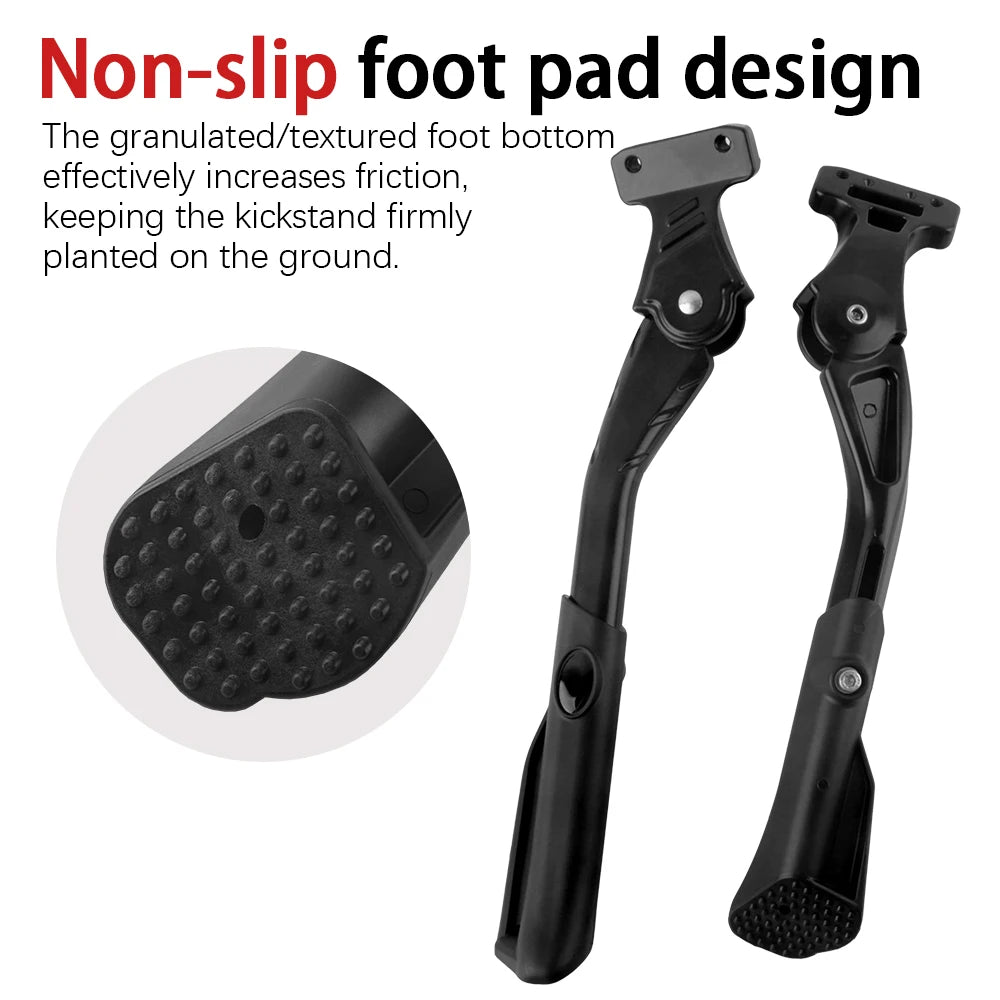 Adjustable MTB Kickstand Heavy Duty Aluminum Alloy MTB Snow Folding Electric Bike Footrest Kit Rear Supporter 16-29 Inch Bicycle