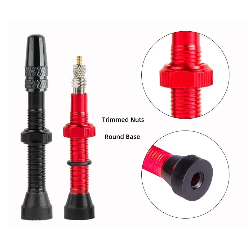Deemount 2pcs 40/60/80mm Bike Presta/FV Valve Stem for Tubeless Tire MTB Road Bike Bicycle No Tube Rim Parts