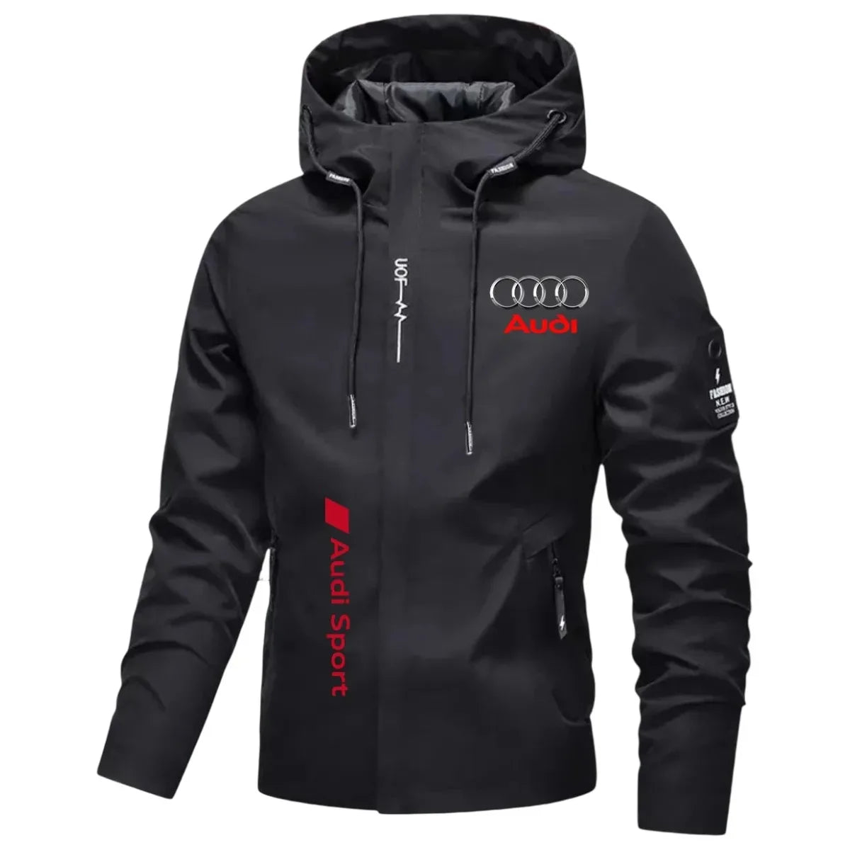 Audi Label, high-quality sports jacket, windproof jacket, fashionable hooded sweatshirt. New jackets suitable for car enthusiast
