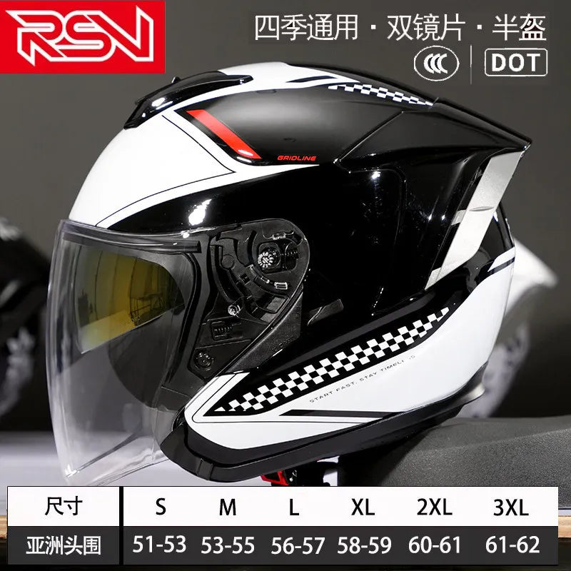 Lightweight Ventilated 3/4 Open Face Helmet DOT ECE Approves Motorbike Scooter Scooter Half Helmet Open Face Casco Moto
