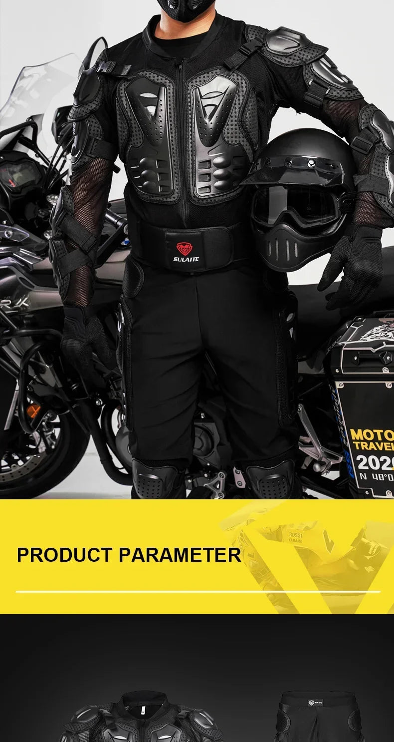 Sulaite Motorcycle Jacket Racing Riding Armor Protector ATV Motocross Body Protection Jackets Enduro Clothing Protective Gear