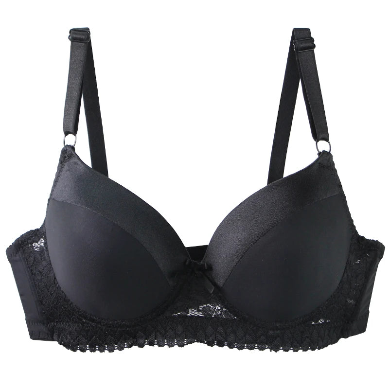 DaiNaFang Push Up Bras For Women Pink Blue Black Gray Beige White Burgundy Underwear Lace Minimize Seamless Lingerie