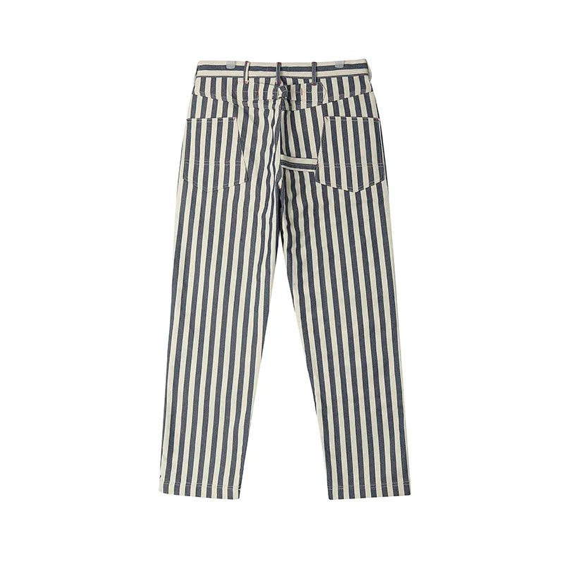 14oz Dense Thicken Heavyweight Striped Pants for Men Good Quality Winter Fall America Style Loose Casual Vintage Worker Trouser