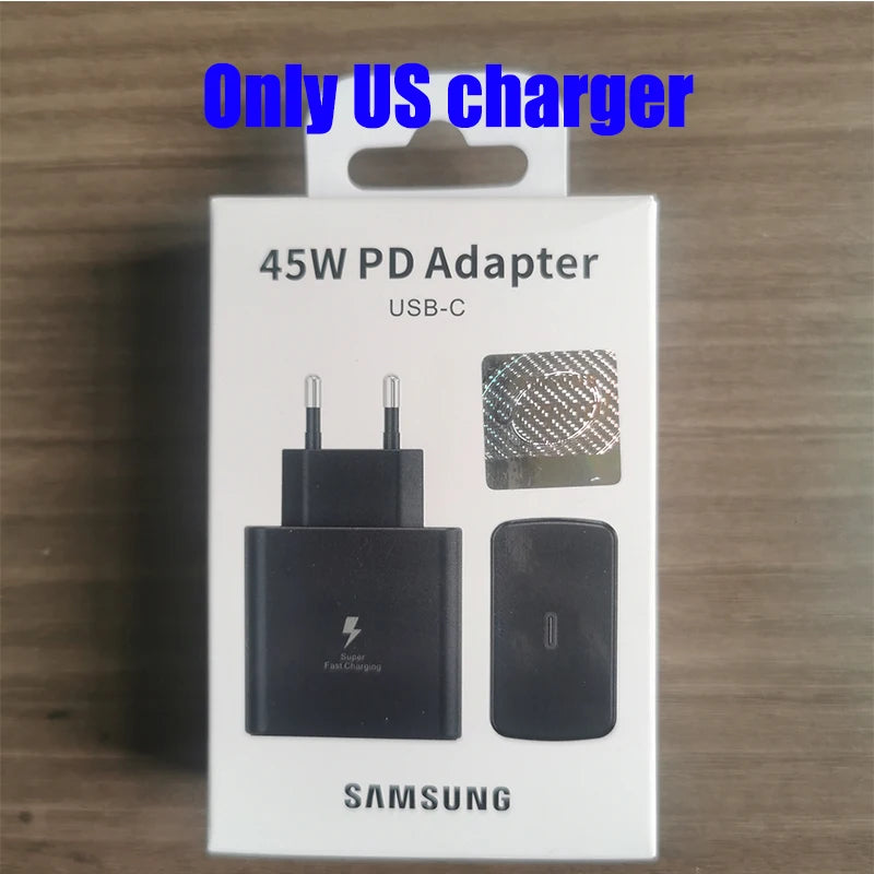 Original Samsung 45W Charger Fast Charging Type C PD Cargador Galaxy S26 S25 Ultra 24 Plus S23 S22 A56 Tab S11 For iPhone Google