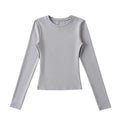 LUNDUNSHIJIA O-neck Long Sleeve T-shirts For Women 2025 New Spring Ladies Solid Cotton Slim Tee Shirts 10 Colors