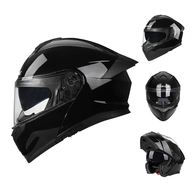 New Flip Up Motorcycle Helmet Dual Lens Sun Visor DOT Certified Bluetooth Compatible Unisex Adult Motorbike Full Face Helmet