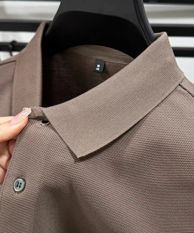 100% pure cotton 2026high-end brand men's short sleeve polo shirt summer fashion luxury wheat embroidery golf top casual T-shirt