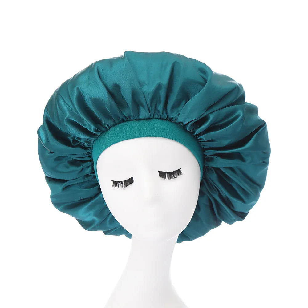Large Bonnet Women Big Size Satin Bonnet Sleeping Night Women Cap Bonnet Hat Satin Cheveux Nuit Silk Bonnets for Women
