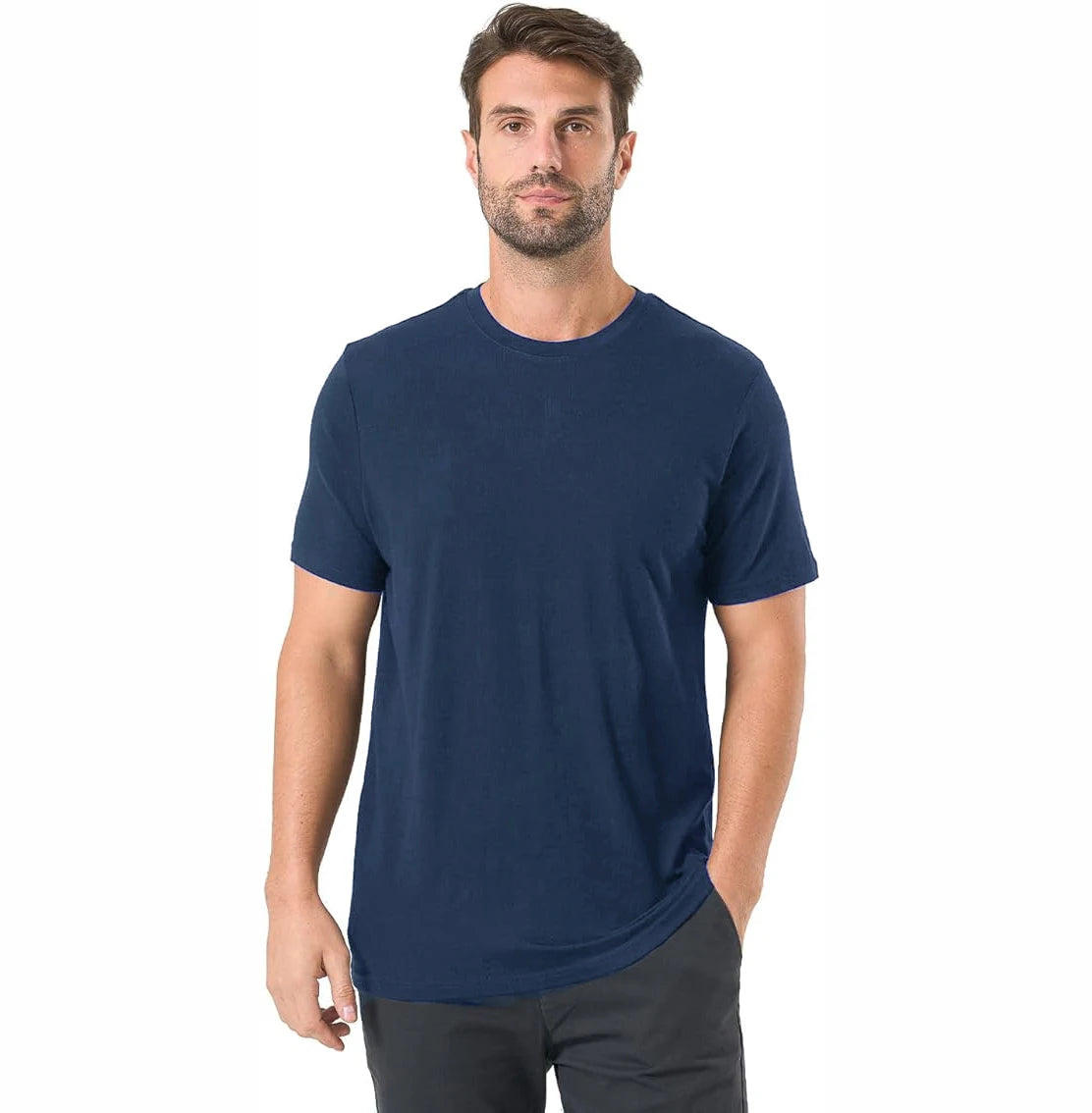 100% Merino Wool T Shirt for Men Short Sleeve Tee 170GSM Men Wool Base Layer Quick Dry Anti-Odor for Travel Hiking USA Size