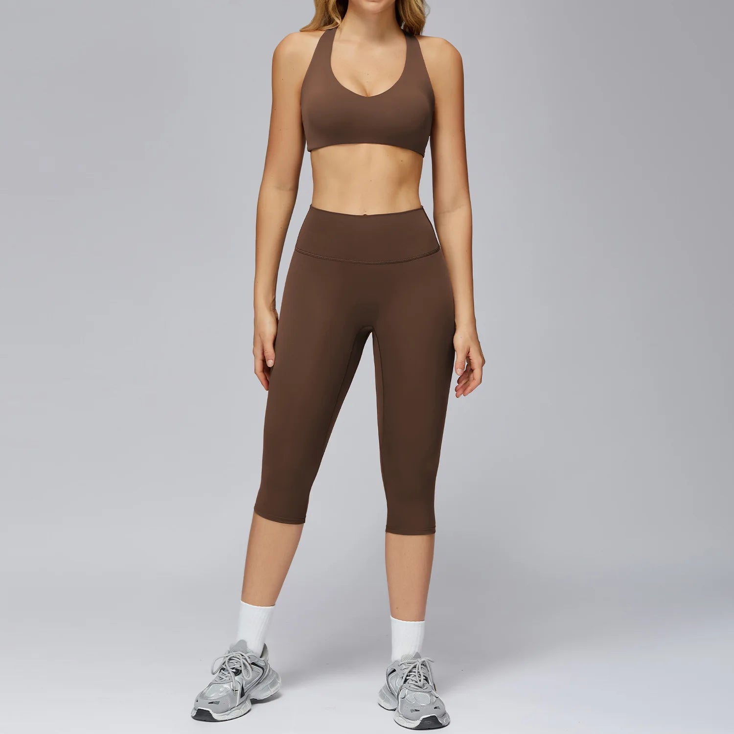 Yoga Set 2 Pieces Sports Outfits Female Clothing Fitness Vest Sportswear Women Tracksuit High Waist Leggings Sport Bra Yoga Suit