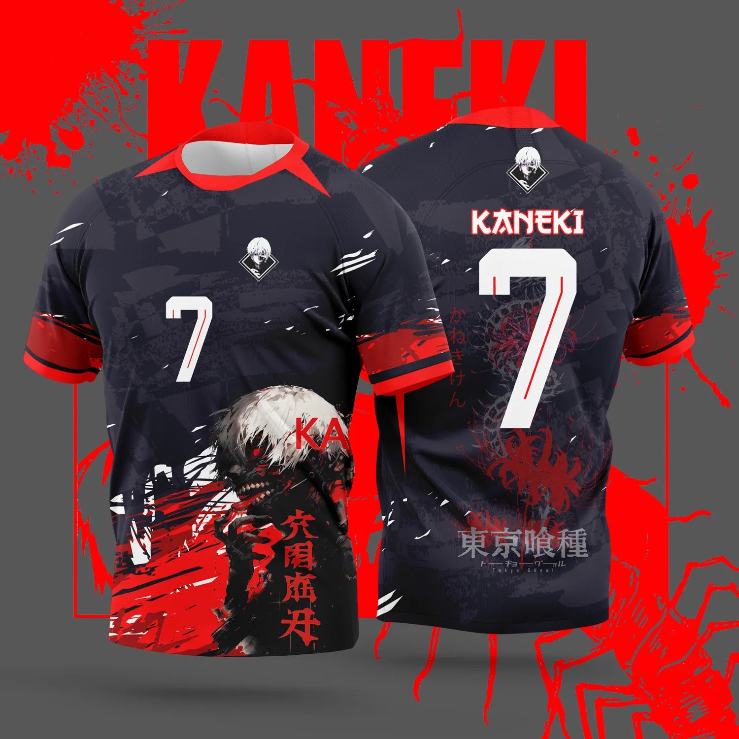 2026 New Arrival: Anime  Tokyo Ghoul Jersey - Men's and Women's Casual Sports T-Shirt for Manga Lovers