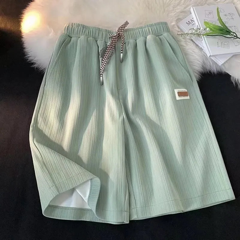 Sports Ice silk Shorts Breathable comfortable Summer Quick drying shorts Solid home shorts sports Knee length Loose casual Pants