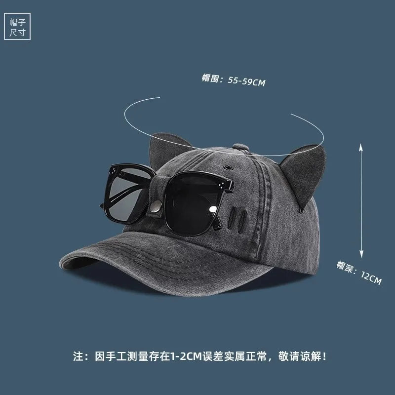 Aviator Hat Korean Adult/Child Version Personality Glasses Cap Sunglasses Sunshade Spring Summer Versatile Tide Baseball Cap