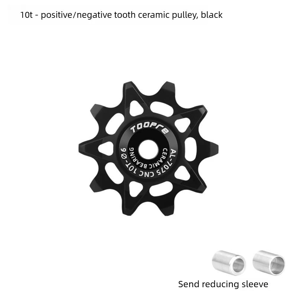 TOOPRE Bicycle Derailleur Jockey Wheels 10/12/14/16T Aluminum Ceramic Bearing Positive Negative Teeth Pulley Hollow Lightweight