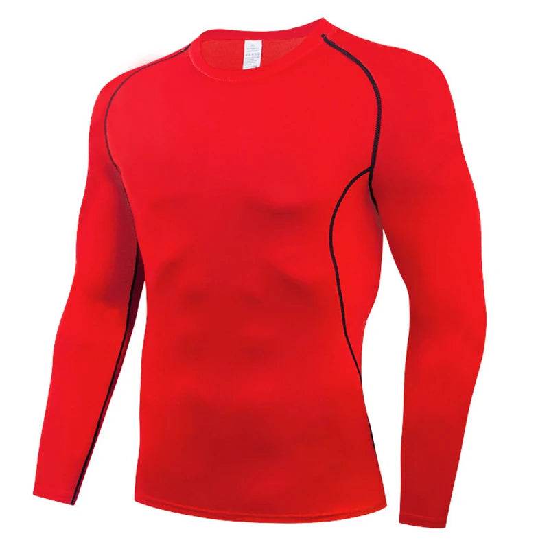 Autumn Winter Compression Shirt Long Sleeve Casual Slim T Shirts For Men Quick Dry Football Tops Gym Sport T Shirt Man Clothing