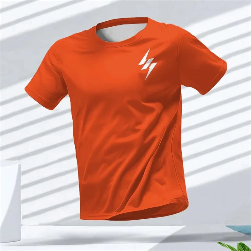 Simple Fashion Quick Dry Sports T Shirts Summer Casual Short Sleeve 3D Printed T-shirts Loose Breathable Fitness Running Tees