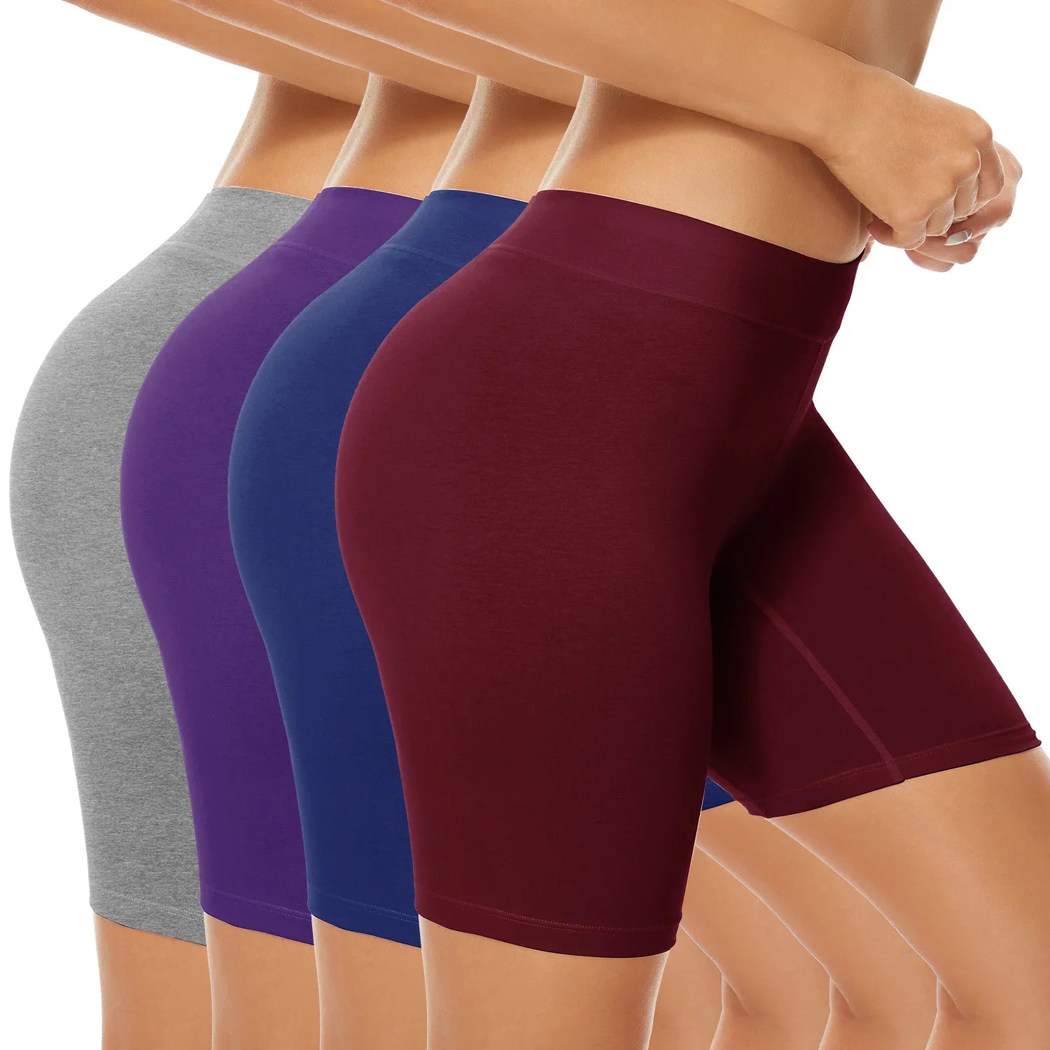 POKARLA Womens Cotton Boxer Shorts Underwear High Waisted Briefs Anti Chafing Biker Shorts(Regular & Plus Size) for Work Sports