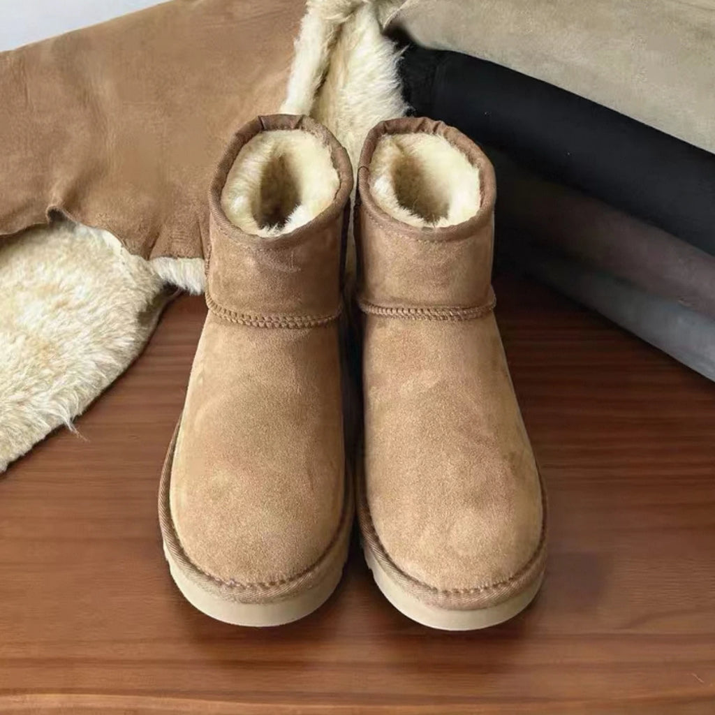 2026 New Design Winter Boots Women Super Mini Real Sheepskin Wool Comfort Warm Natural Fur Shoe Man Classic Snow Boot Size 35-44
