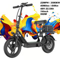 EU Stock Electric Scooter with Seat 500W 48V 15.6Ah 14Inch City Adult Commuter E Bike Max 22MPH Speed 38 Miles Range APP Control