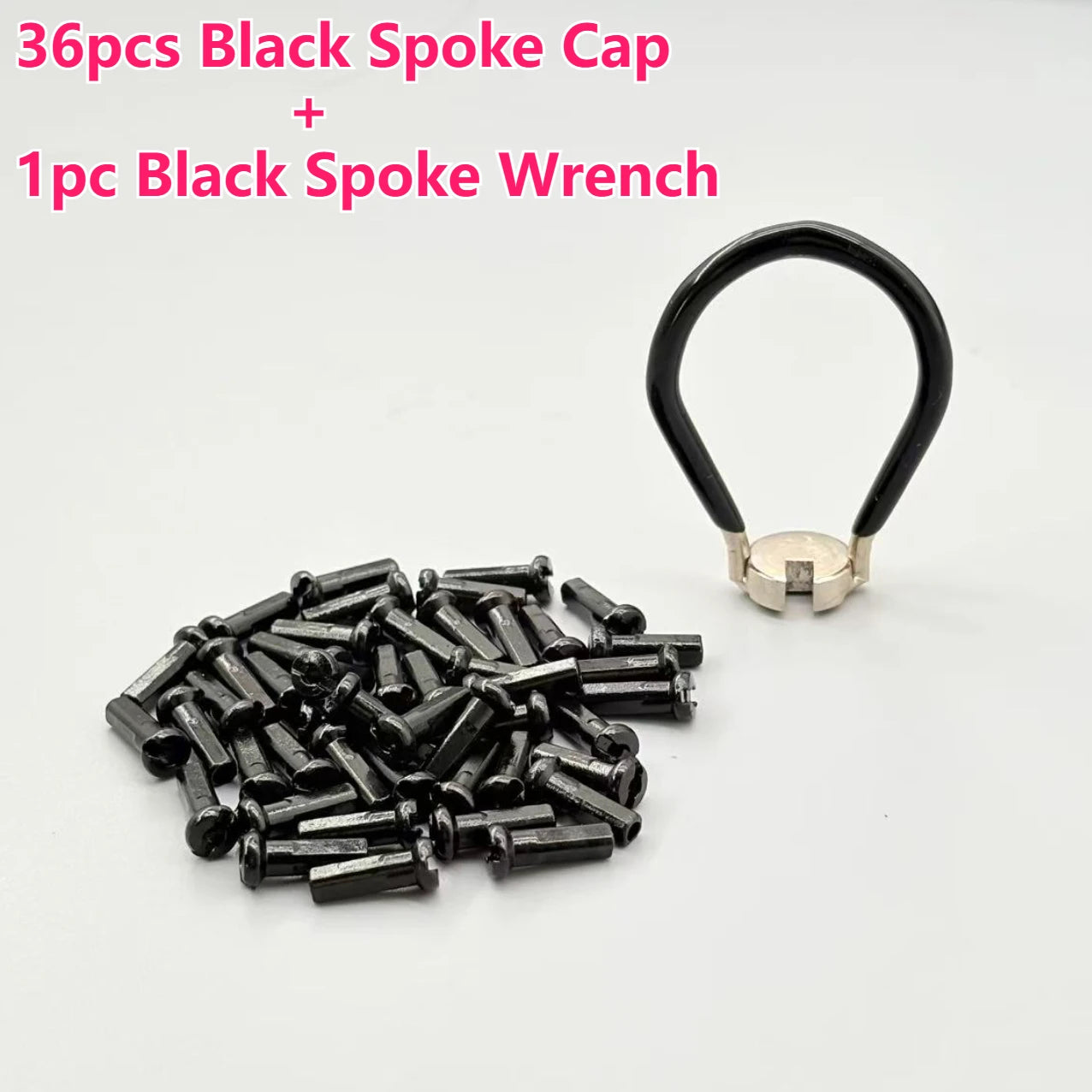 36pcs Bicycle Spoke Cap and 1pc Spoke Wrench Kit for 14G 2mm MTB Road Bike Spokes Wheel Nipples Cap Adjustment Wheel Rim Wrench