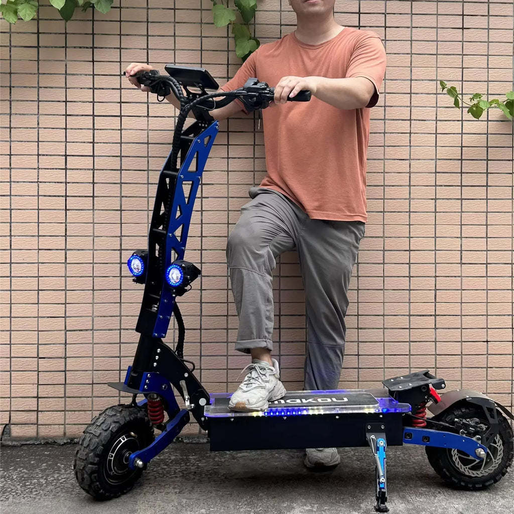 Motor 60V 40AH Electric Scooter 11 Inch Off-Road Tyres with Seat Max Speed 85-90km/hLCD Display Foldable Escooter