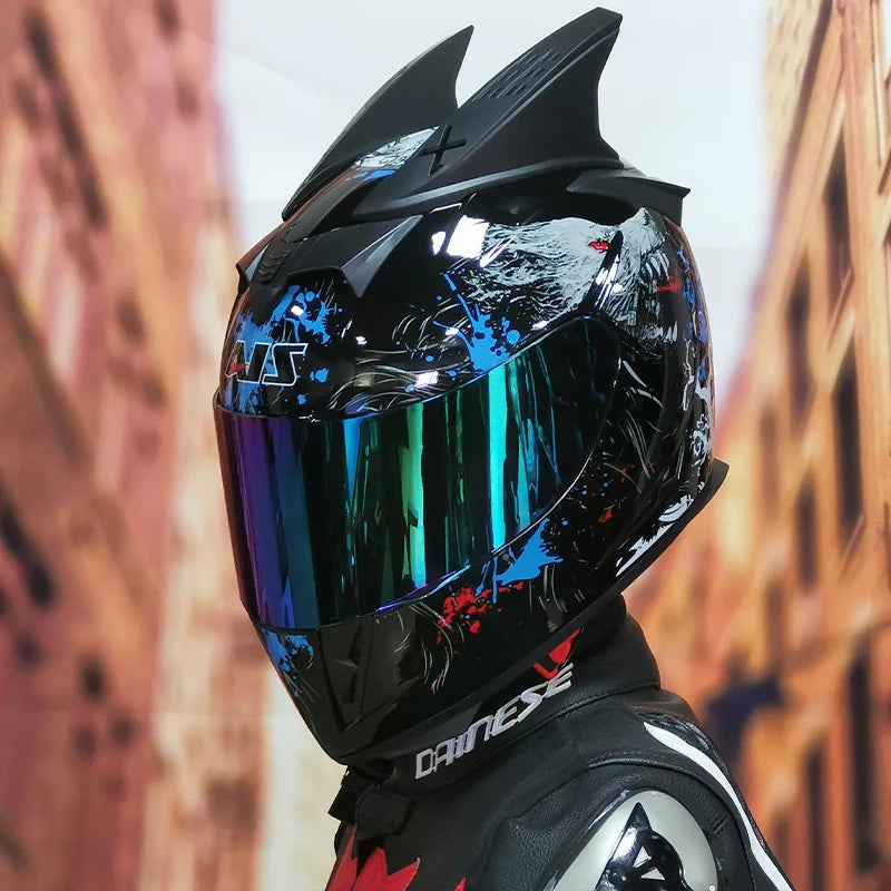 AIS helmet men and women electric motorcycle hard hat full helmet four-season summer knight head