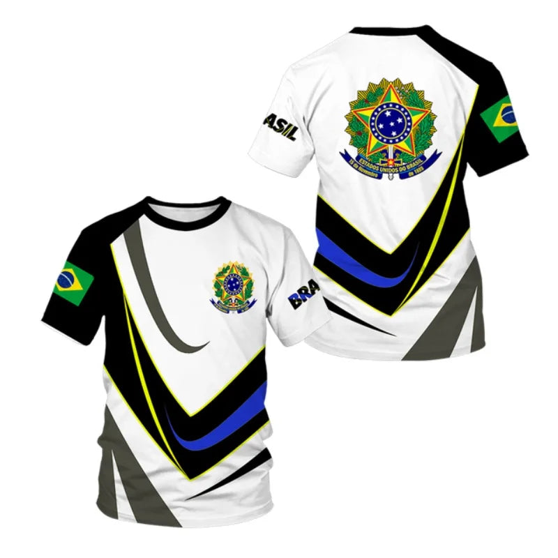 Brasil Totem Graphic T Shirt for Men 3D Printed Football Sports T-shirt Fashion Boys Streetwear Summer Quick Drying Short Sleeve