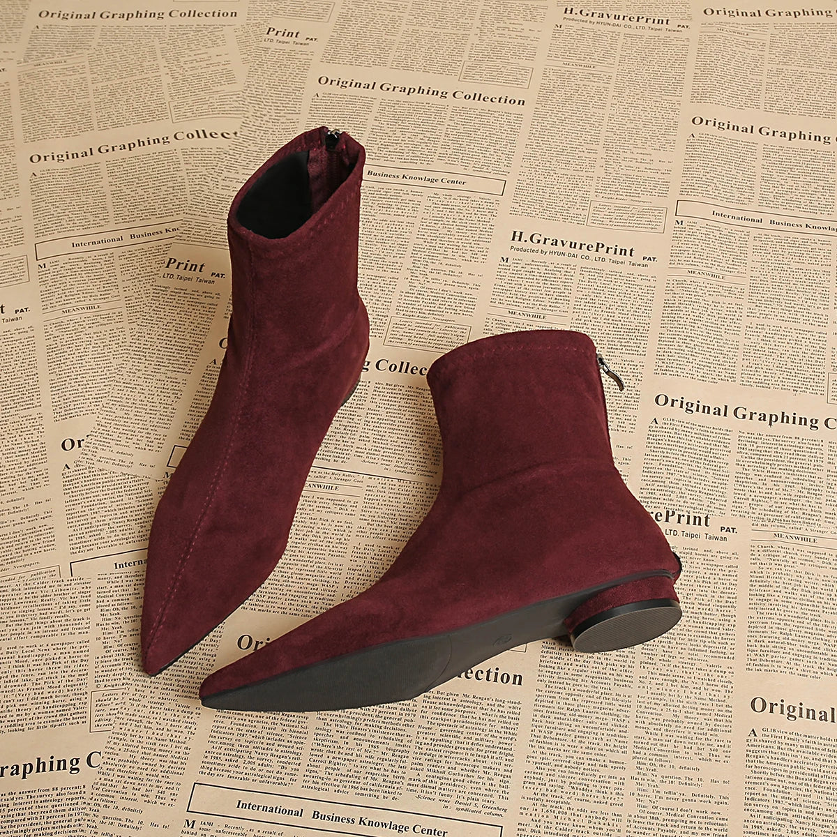 2025 Autumn Suede Warm Casual Women's Ankle Boots Comfortable and Elegant Pointed Toe Party Low Heel New Women's High Heels