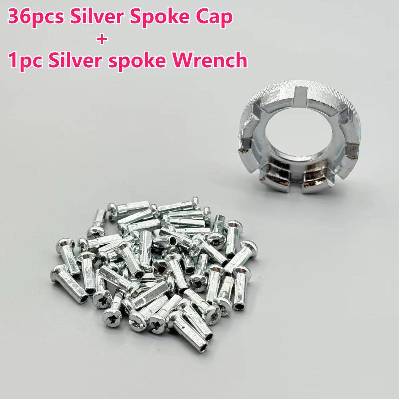 36pcs Bicycle Spoke Cap and 1pc Spoke Wrench Kit for 14G 2mm MTB Road Bike Spokes Wheel Nipples Cap Adjustment Wheel Rim Wrench
