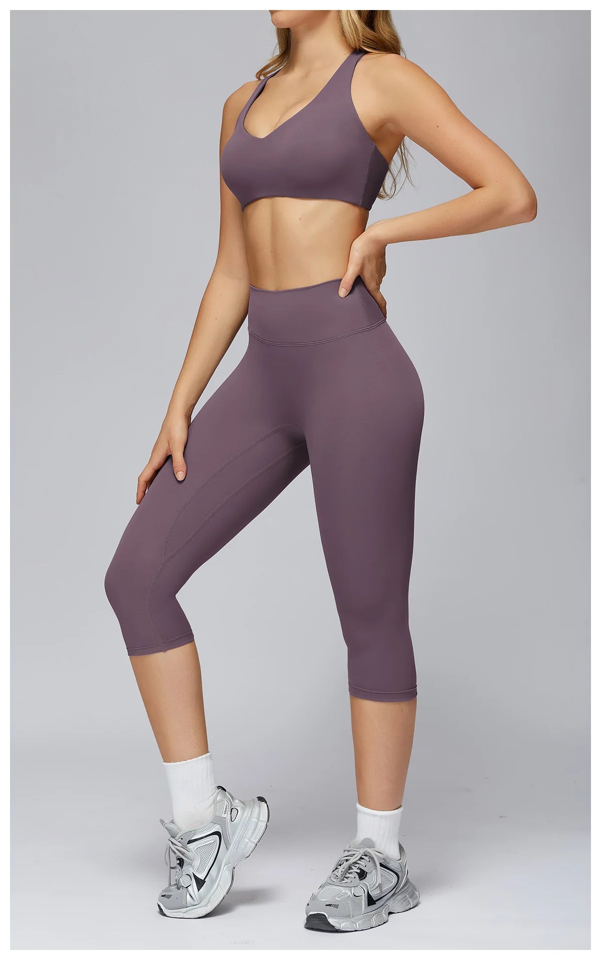 Yoga Set 2 Pieces Sports Outfits Female Clothing Fitness Vest Sportswear Women Tracksuit High Waist Leggings Sport Bra Yoga Suit