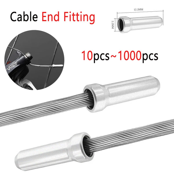 10-1000pcs Bike Cable End Fitting Aluminum Alloy Cable End Caps Bicycle Brake Derailleur Shifter Caps Crimps Tips Cycling Parts