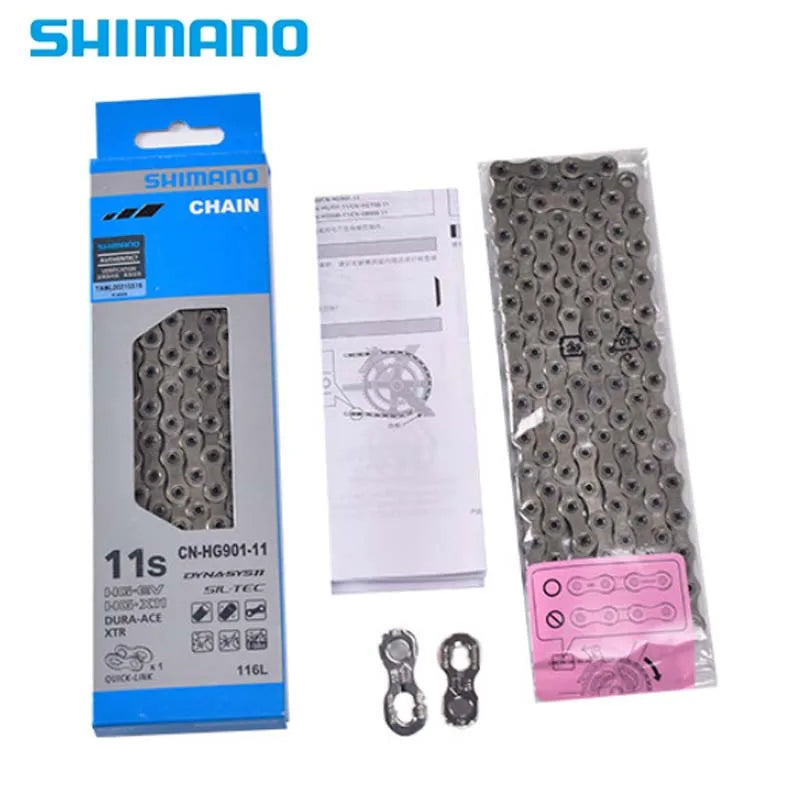 Shimano HG901-11 Speed Bike Chain Quick-Link DURA-ACE XTR Road MTB Racing Cycling Drivetrain Parts Bicycle Chain 11 Speed Chain