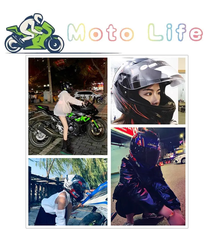JIEKAI DOT Certified Full Face Motorcycle Helmet Racing Dual Lens Helmet