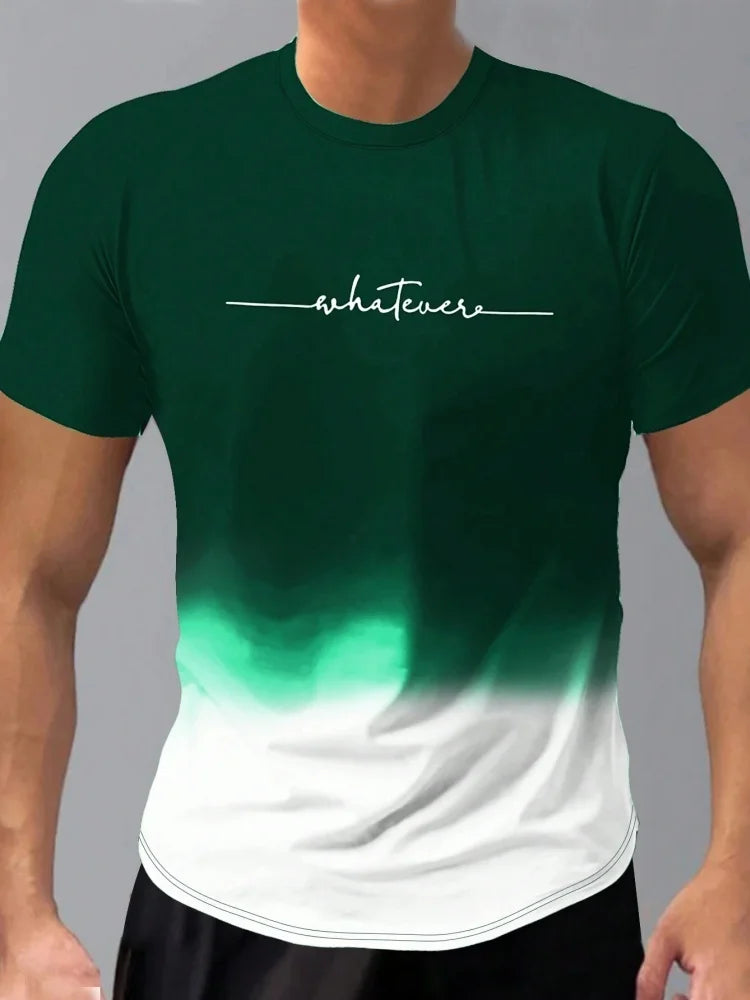 Men's Short Sleeve Summer Outdoor Breathable Round Neck T-shirt Short Sleeve Classic Stripe Pattern Large Size Loose Men's short
