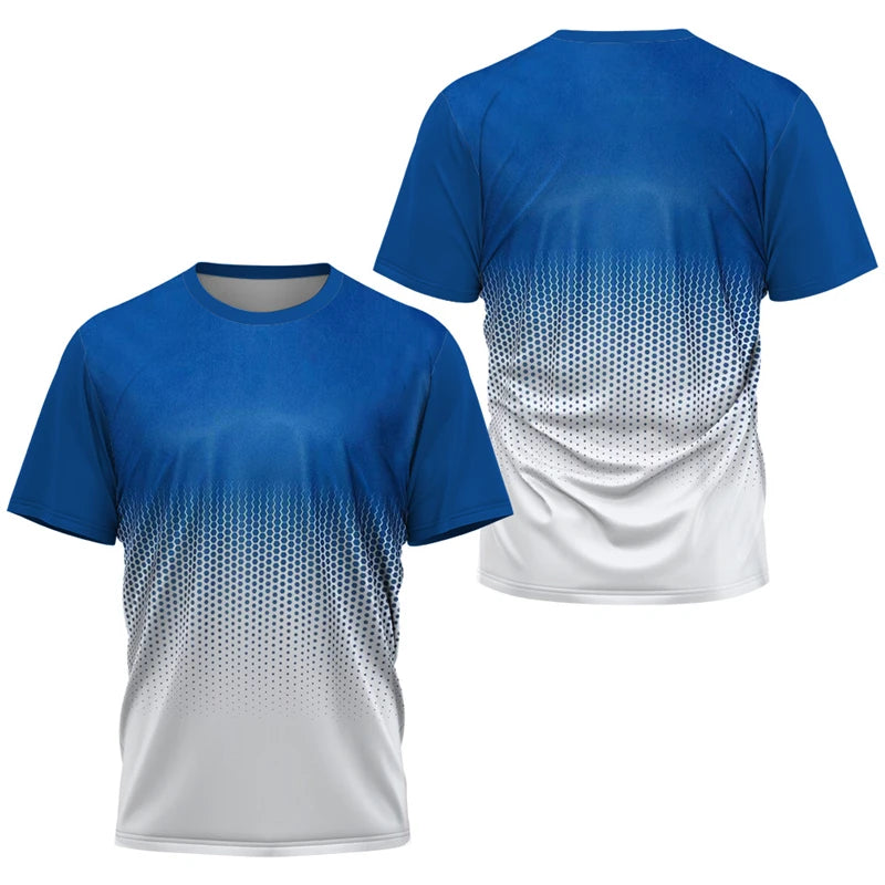 Simple Quick Dry Table Tennis T Shirts For Men Summer Short Sleeve Fashion 3D Printed Sports T-shirts Loose Breathable Gym Tops