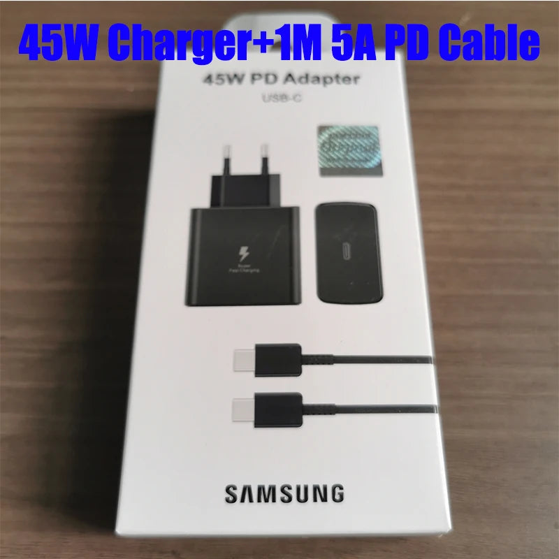 Original Samsung 45W Charger Fast Charging Type C PD Cargador Galaxy S26 S25 Ultra 24 Plus S23 S22 A56 Tab S11 For iPhone Google