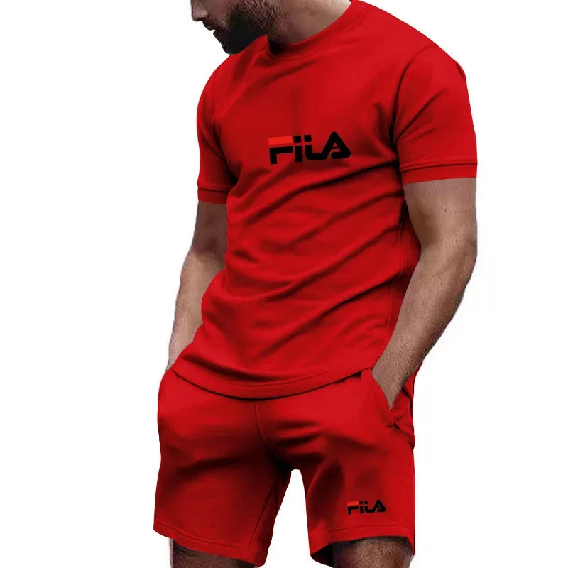 2026 Summer Men's Casual Loose Comfortable Mesh Breathable Quick-Dry Short-Sleeved Sports T-Shirt Shorts Set