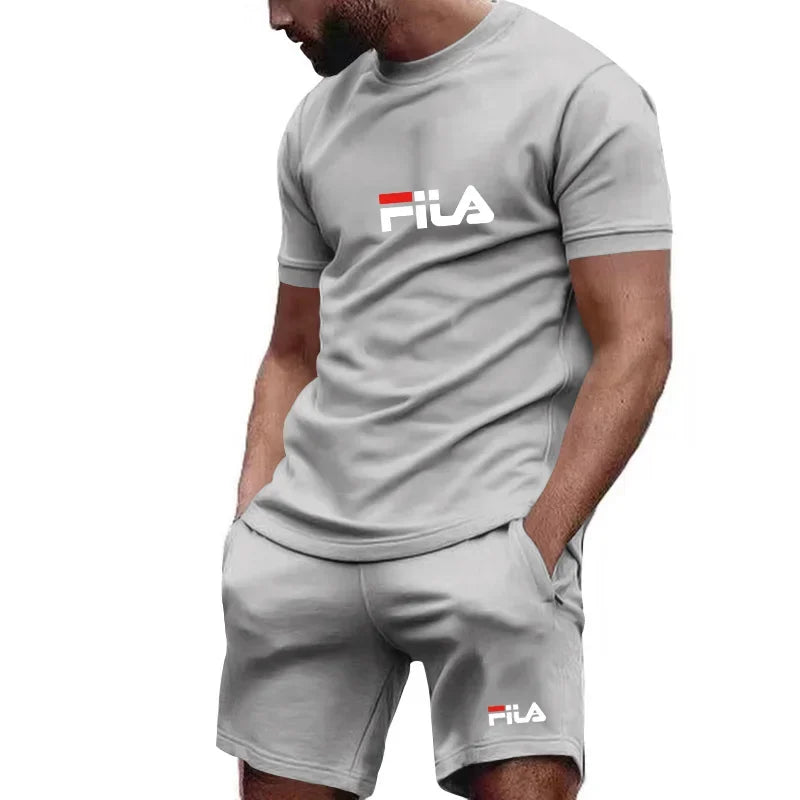 2026 Summer Men's Casual Loose Comfortable Mesh Breathable Quick-Dry Short-Sleeved Sports T-Shirt Shorts Set