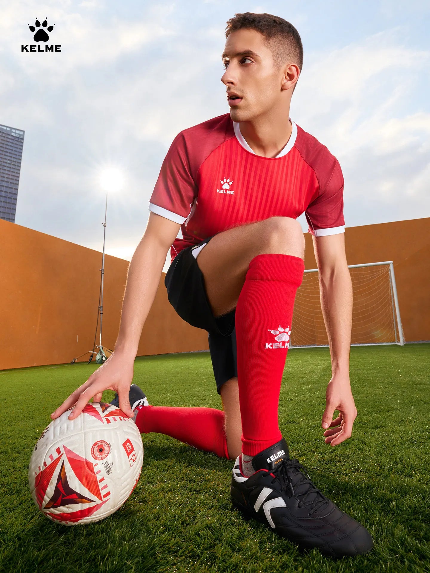 Kelme Men's Football Jersey Breathable Quick Drying Jersey Comprehensive Training Short Sleeved Top Customized Training Uniform